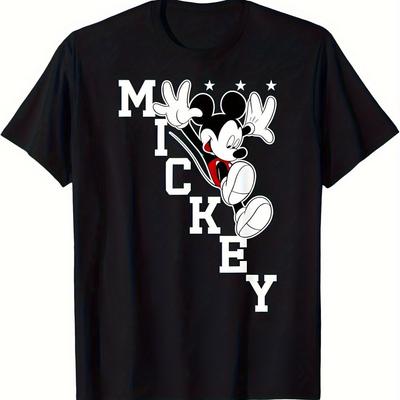 TEMU Mouse Graphic T-shirt - 100% Cotton Retro Relaxed Fit Unisex Adult Casual Tee With Geometric Print, 180gsm Heavyweight Fabric, Machine Washable, Sizes S-xxxl, Shirts Image