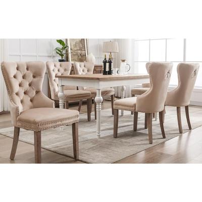 TEMU Ycz Set Of 2 Modern Dining Room Chairs With High Backrest, Comfortable Chair, Ergonomic Chair, For Office, Kitchen, Bedroom, Solid Image