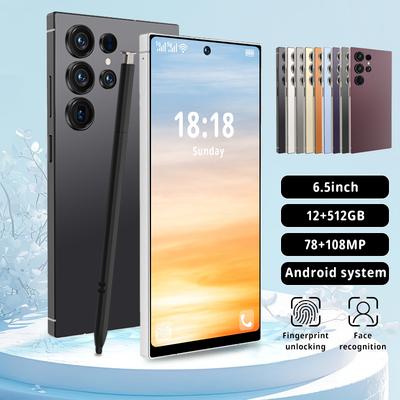 TEMU 5g Smartphone, 6.5-inch Hd Display, 12gb+512gb Large Storage Space, 72mp+108mp Camera, Ultra-long , Cards, Built-, Fingerprint Unlocking, Face Unlocking, Ideal For Holiday Or Birthday Gifts Image