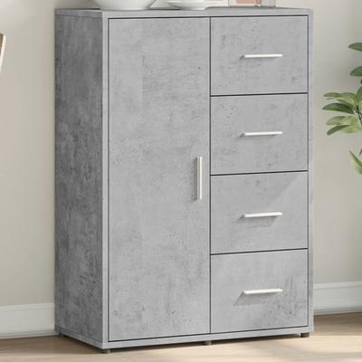 TEMU Sideboard Concrete Gray 60x31x84 Cm Wood Material, , And Moisture Resistant, Practical Storage Space Image
