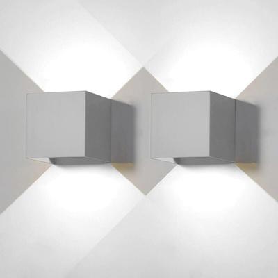 2er-Pack LED-Außenwandleuchten, moderne Außenwandlampe, Grau, 6 w, Kaltweiß 6500 k, IP65 Image