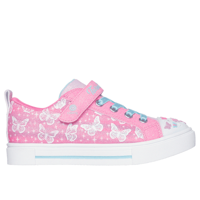 Skechers Girl's Twinkle Toes: Twinkle Sparks - Ombre Flutter Sneaker | Size 12.5 | Hot Pink | Synthetic