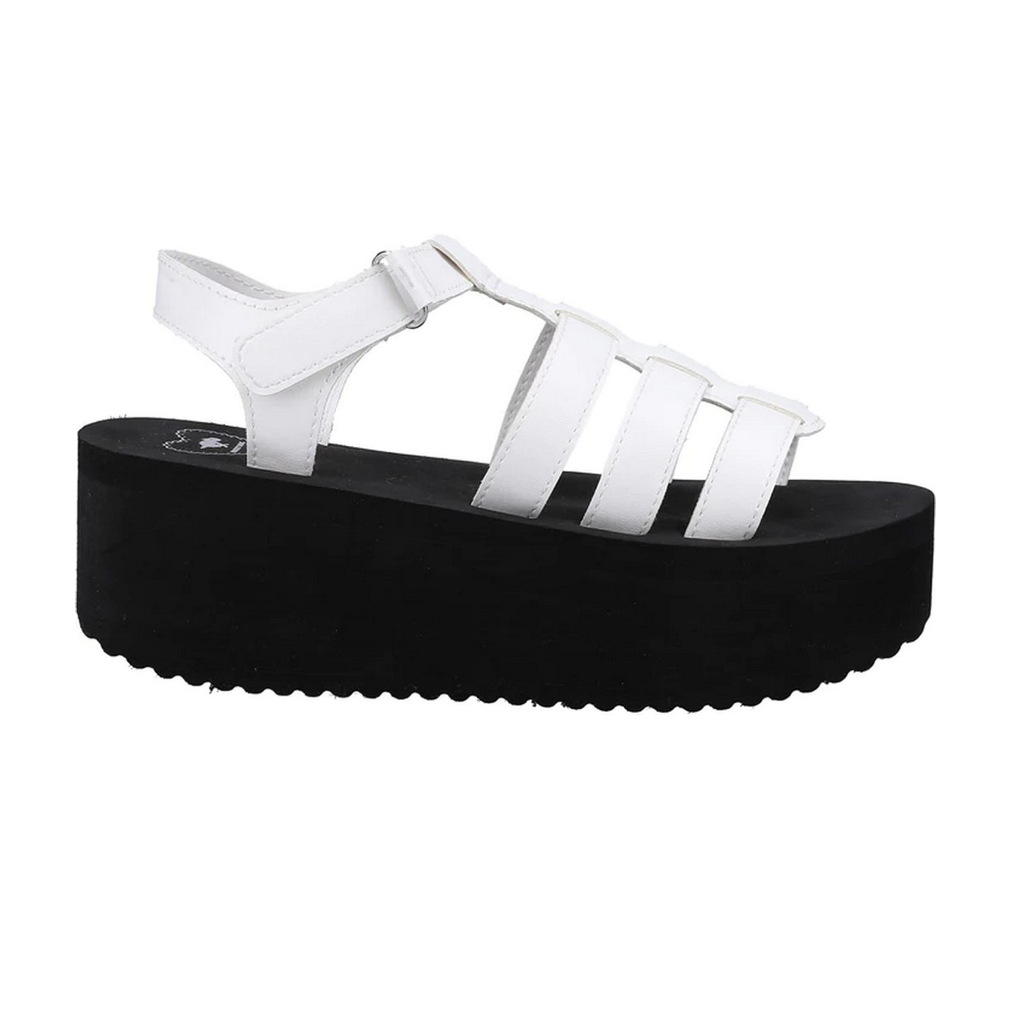 Rocket Dog Womens/ladies Helio Terrence Wedge Sandals (white/black) - Size UK 7 | Rocket Dog Sale | Discount Designer Brands
