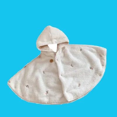 1-3Years Kleidung Beige Stickerei Olive Plüsch Baby Mäntel Für Mädchen Weihnachten Kleine Prinzessin Image