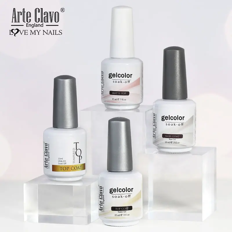 Arte Clavo Super Top Coat Gel Nagellack Basisgel Matte Top Coat Semi-Permanent Lack Soak Off Nail Art Funktionsgel 15ML Image
