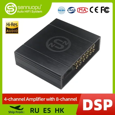 Sennuopu DS-M8 Car Audio 4 Ch Power Amplifier 8 Channel Dsp Processor Bluetooth Amp Equalizer Amplificador Automotivio Sound