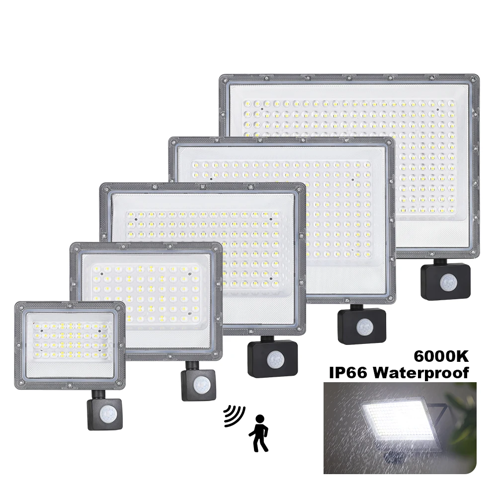 Outdoor Motion Sensor LED Flutlicht 500W 300W 200W 100W 50W Reflektor AC 220V Wasserdicht scheinwerfer Garten Beleuchtung Straße Lampe