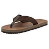Zehentrenner RIEKER, Herren, Gr. 40, braun (dunkelbraun), Nubukleder, unifarben, casual, Schuhe, Sommerschuh, Strandschuh, Badeschuh, Poolslide mit Zehensteg