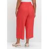 7/8-Hose SHEEGO "Große Größen", Damen, Gr. 52, Normalgrößen, rot (hummer), Obermaterial: 55% Leinen, 45% Viskose, unifarben, casual, comfort fit 7/8-Länge, Hosen, mit Schlupfbund, im Leinenmix