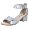 Sandalette RIEKER, Damen, Gr. 38, blau (hellblau), Lederimitat, metallic, elegant, Schuhe, Sommerschuh, Sandale, Blockabsatz, mit praktischen Klettverschlüssen