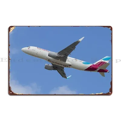 Eurowings A320 Metallplakette Poster Rusty Wall Cinema Custom Cinema Blechschild Poster Image