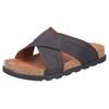 Pantolette RIEKER, Herren, Gr. 42, braun (dunkelbraun), Leder, unifarben, casual, Schuhe, Sommerschuh, Strandschuh, Hausschuh mit Fußbett