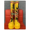 Gelb bestickte Blume handgemachte Diamant hohle kniehohe Stiefel erhöhen Schuhe runde Zehen Frauen 2024 Luxus elegant neu