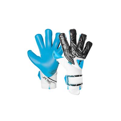 Torwarthandschuhe REUSCH "Attrakt Aqua Evolution", Damen, Gr. 8, schwarz-weiß (weiß, schwarz), 49% Elastodien, 40% Polyester, 5% Polyamid, 6% Polyurethan, mehrfarbig, sportlich, Handschuhe, mit Evolution Cut