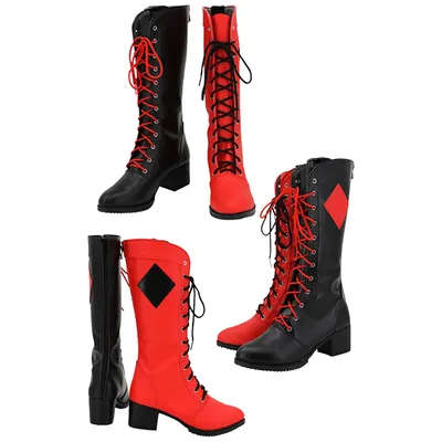 Verkleidung Quinzel Cosplay Rollenspiel Schuhe Stiefel 2024 Film Super Bösewicht Kostüm Zubehör Image