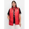 Steppweste SHEEGO "Große Größen", Damen, Gr. 44, rot, Obermaterial: 100% Polyester, unifarben, casual, figurbetont kurz, Westen, mit Kontrastdetails und Stehkragen