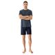 Shorty MEY "SERIE BENNISON", Herren, Gr. 52, blau (yacht blau), Obermaterial: 78% Baumwolle, 22% Polyester, casual, bequem kurz, Rundhals, Kurzarm, Homewear-Sets, Legere Passform, Oberteil geringelt, Komfortbund