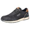 Sneaker MUSTANG SHOES, Herren, Gr. 47, bunt (dunkelblau, braun), Textil, Lederimitat, kontrastfarbene Details, casual, Schuhe, Schnürschuh, Freizeitschuh mit weicher Schaftrandpolsterung