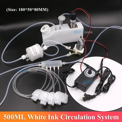 500ML White Ink Circulation System Device for DTF Printer 1.5L Ink Cartridge with Stirring Motor Pump Filter
