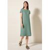Sommerkleid CECIL, Damen, Gr. L (42), US-Größen, matcha grün, Web, 58% Baumwolle, 42% Polyester, unifarben, casual, gerade kniefrei, Rundhals, Kurzarm Bündchen, Kleider, soft und trageangenehm