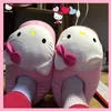 Sanrioed Y2K Hello Kitty Big Head Plüsch Hausschuhe Winter Cartoon Baumwolle Schuhe Plüsch Schuhe