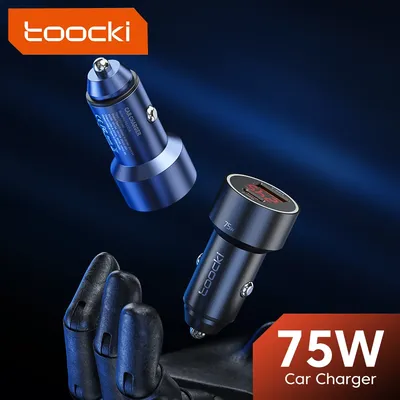 Toocki USB C Autoladegerät für Xiaomi Vivo OPPO Digitalanzeige PD75W Schnellladung USB A Image