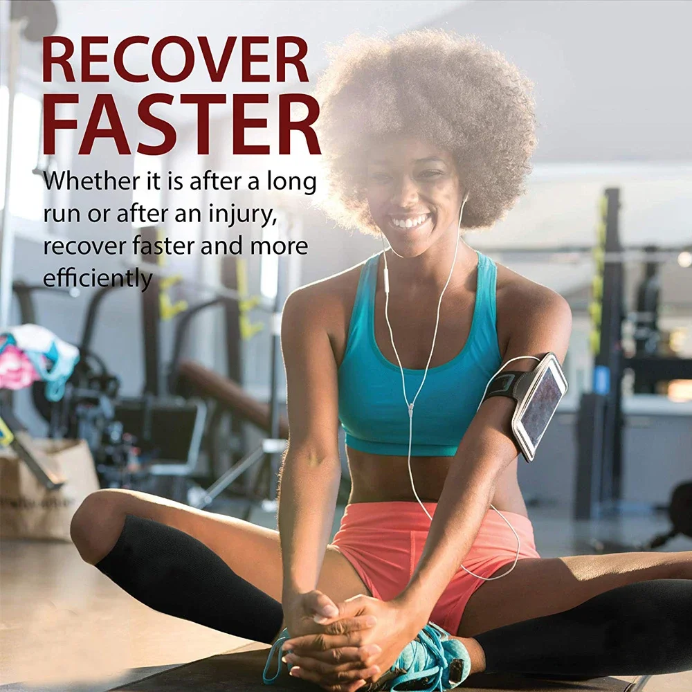 1 Stück Waden-Kompressionshülsen, fußlose Kompressionssocken ohne Füße, Schienbeinschienen, Krampfadernbehandlung zur Linderung von Beinen und Schmerzen Image