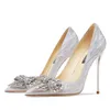 Absätze für Frauen Schuhe Frau 2024 Trend neue Party High Heels Schmetterling-Knoten Strass Pumps