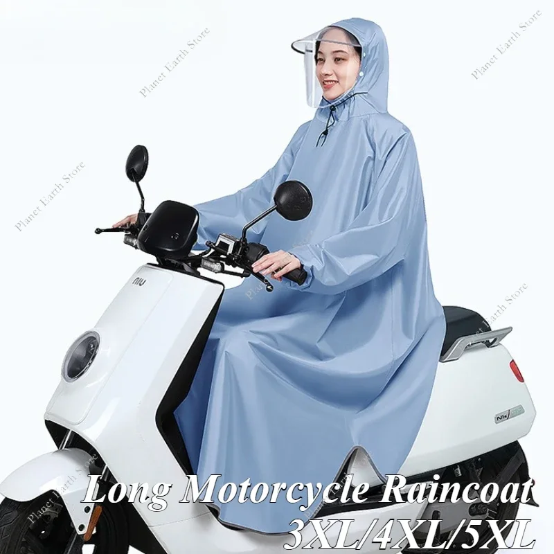 1PC Lange Erwachsene Motorrad Regenmantel Elektrische Auto Regen Mantel Regenmantel Mode Wasserdichte Regen Poncho Outdoor Wandern Reiten Unisex Image