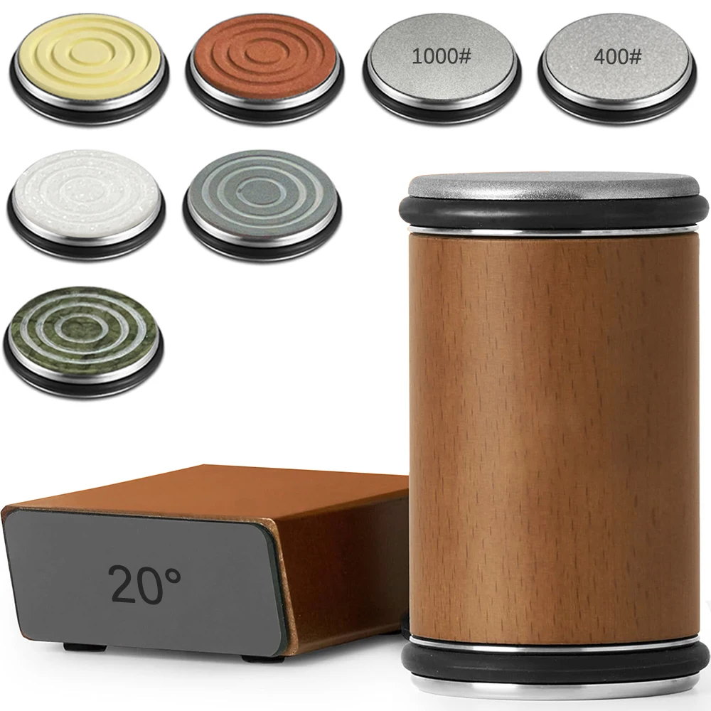 Rollender Messerschärfer, magnetischer Messerhalter, Schleifstein, 15/20 verstellbarer Winkel, Küchenroller, Küchenschleifstein-Zubehör Image