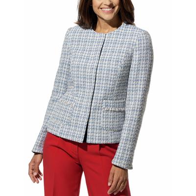 Walbusch Damen Rundhalsjacke Sommertweed Blau mehrfarbig Image