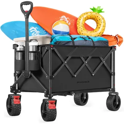 40-Gallon Collaspible Wagon Wagons Carts Foldable for Camping Garden Outdoor with Handle Holds up to