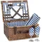 Wicker Picnic Basket for 2 with Waterproof Picnic Blanket, Picnic Set for 2 with Sand-Proof Beach Mat,Willow Hamper Service Set