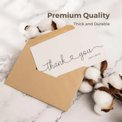 24pcs, boxed Thank You Cards with Kraft Envelopes and Stickers, | 4x6 Inch Professional Looking |