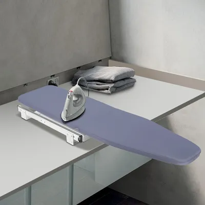 180° Rotation Retractable Ironing Board For Bedrooms Laundry Closet Folding Pull-Out Stow Away