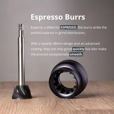 J-Ultra Manual Coffee Grinder Iron Gray, Conical Burr, Foldable Handle, Magnet Catch Cup Capacity