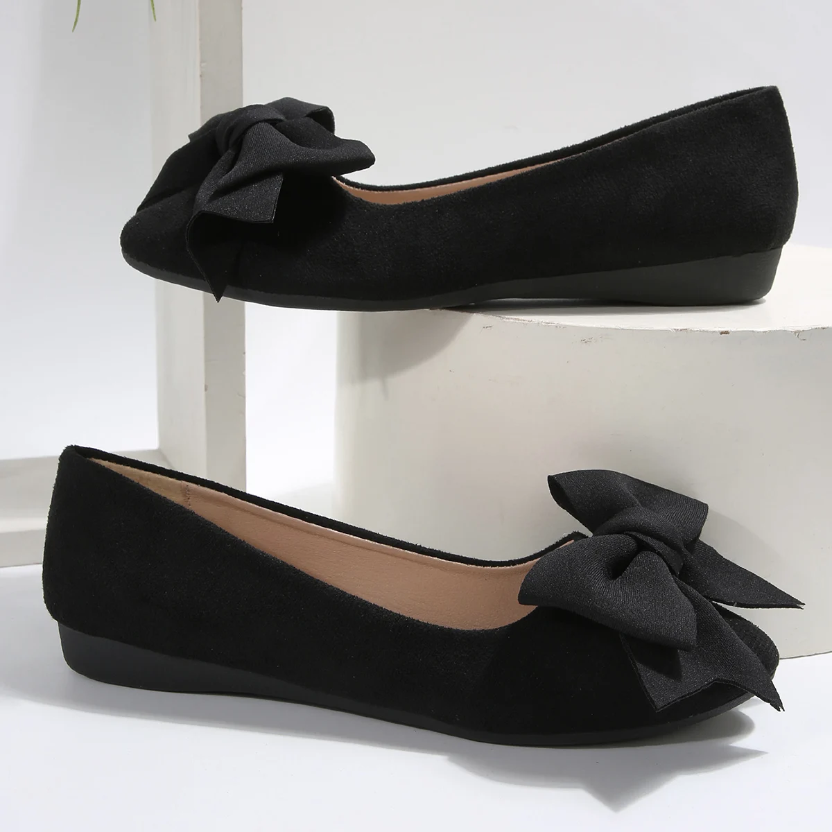 Scarpe basse da balletto con suola morbida con decorazione papillon da donna 2025 Trend Comfort Slip On Mocassini Donna Plus Size 42 Scarpe casual antiscivolo