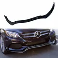 3 pz Gloss Nero Auto Paraurti Anteriore Lip Splitter Per Mercedes Benz Classe C W205 S205 C180 220 250 300 Base 2015-2018 Pre-Facelift