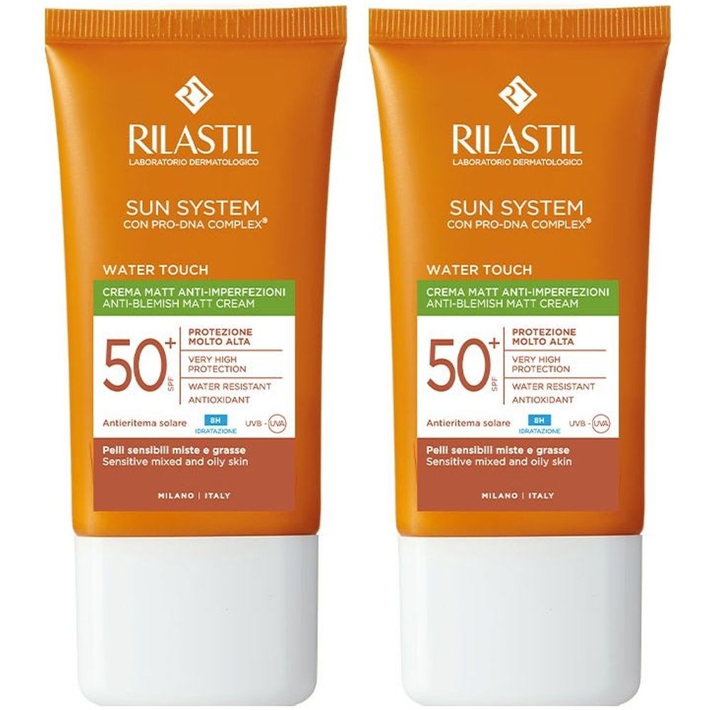 RILASTIL® Sun System Water Touch Mat Crema Spf50+ 2x50 ml