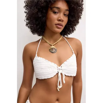 Out From Under Dakota Knit Bikini Top - White S at Urban Outfitters