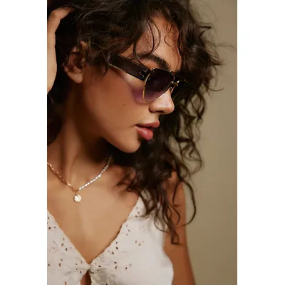 Retrograde Aviator Sunglasses at Free People in Black