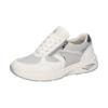 Sneaker WALDLÄUFER "H-JILL", Damen, Gr. 4,5 (37,5), silber (weiß, silberfarben), Leder, Textil, kontrastfarbene Details, sportlich, Schuhe, Schnürschuh, Bequemschuh, Halbschuh in Komfortweite H (= sehr weit)