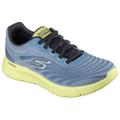 Sneaker SKECHERS "GO WALK FLEX", Herren, Gr. 44, bunt (hellblau, gelb), Textil, Lederimitat, kontrastfarbene Details, sportlich, Schuhe, Trainingsschuh, Slipper mit Ultra Go Dämpfung