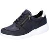 Sneaker WALDLÄUFER "H-FUNKY", Damen, Gr. 4,5 (37,5), blau (dunkelblau, weiß), Nubukleder, Textil, Glattleder, unifarben mit Farbeinsatz, casual, Schuhe, Schnürschuh, Keilsneaker, Halbschuh in Komfortweite H (= sehr weit)