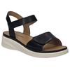 Sandale JOSEF SEIBEL "Sevran 01", Damen, Gr. 36, schwarz, Leder, casual, Schuhe, Freizeitschuh, Keilsandale mit Klettverschluss