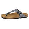 Zehentrenner LICO "Zehenstegpantolette Bioline Glisto", Gr. 41, grau, Synthetik, Schuhe Damenschuh Sommerschuh Zehentrenner