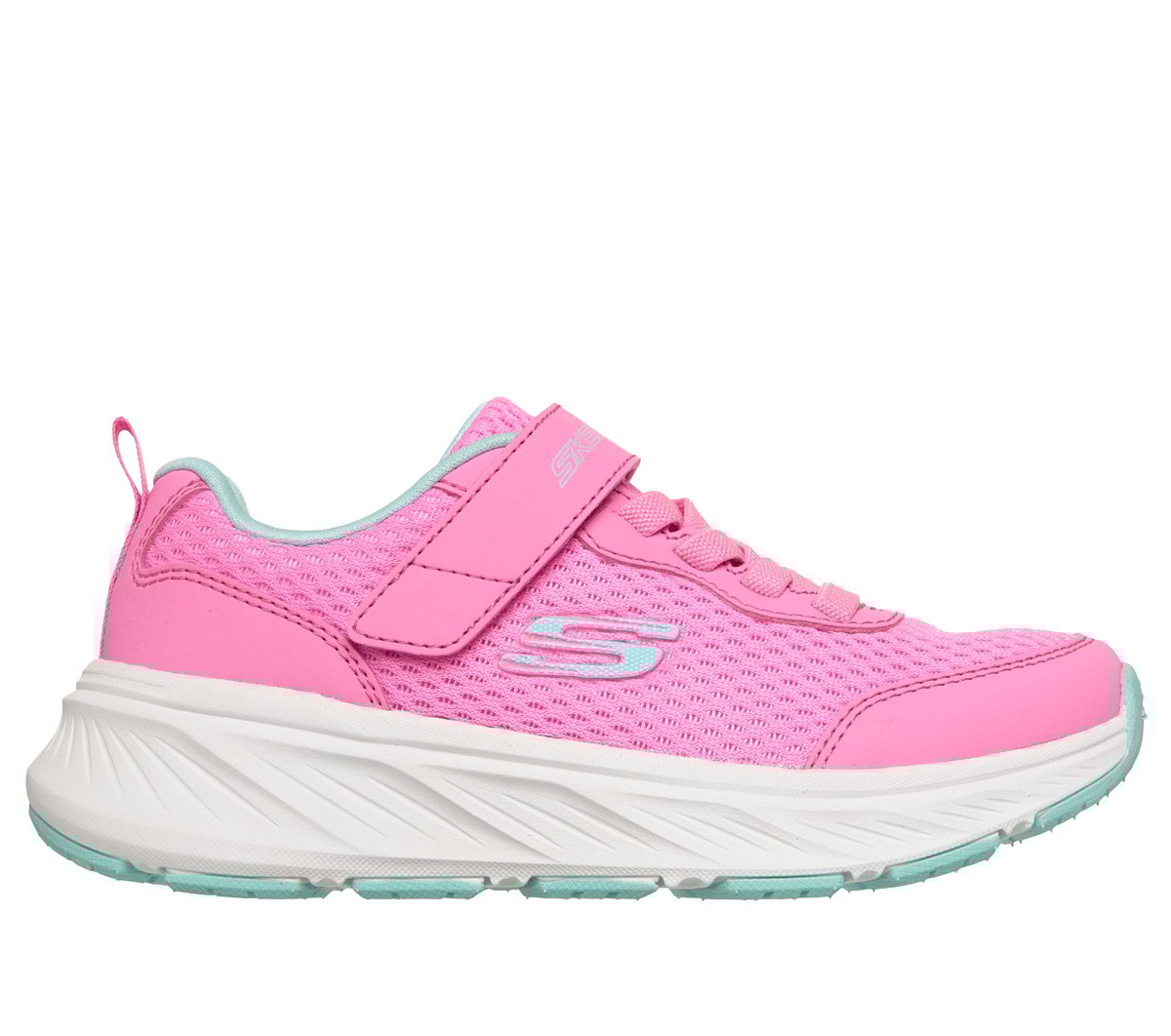 Skechers Girl's Edgeride - Smooth Journey Sneaker | Size 13.5 | Hot Pink/Turquoise | Textile/Synthetic | Machine Washable