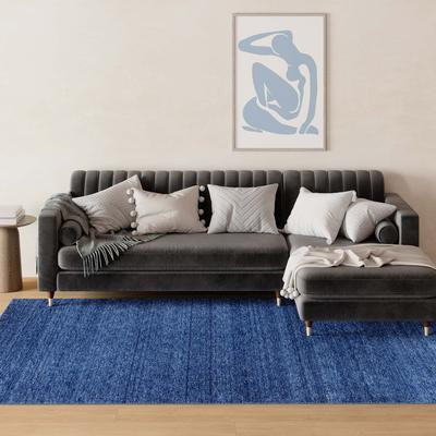 Wollteppich MORGENLAND "Uni - Gabbeh Teppich - Softy", blau, B:200cm H:1,6mm L:250cm, Schurwolle, Teppiche, Gabbeh Optik, Uni Farben, reine Wolle, sehr weicher Flor, Wohnzimmer Image