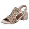 Sandalette RIEKER, Damen, Gr. 43, beige (hellbeige), Textil, Lederimitat, Flechtoptik, elegant, Schuhe, Sommerschuh, Schaftsandale mit seitlichen Gummizügen für guten Sitz