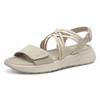 Keilsandalette TAMARIS, Damen, Gr. 39, grau, Lederimitat, Textil, casual, Schuhe, Plateau, Bequemschuh, Sandale mit elastischen, überkreuzten Riemchen